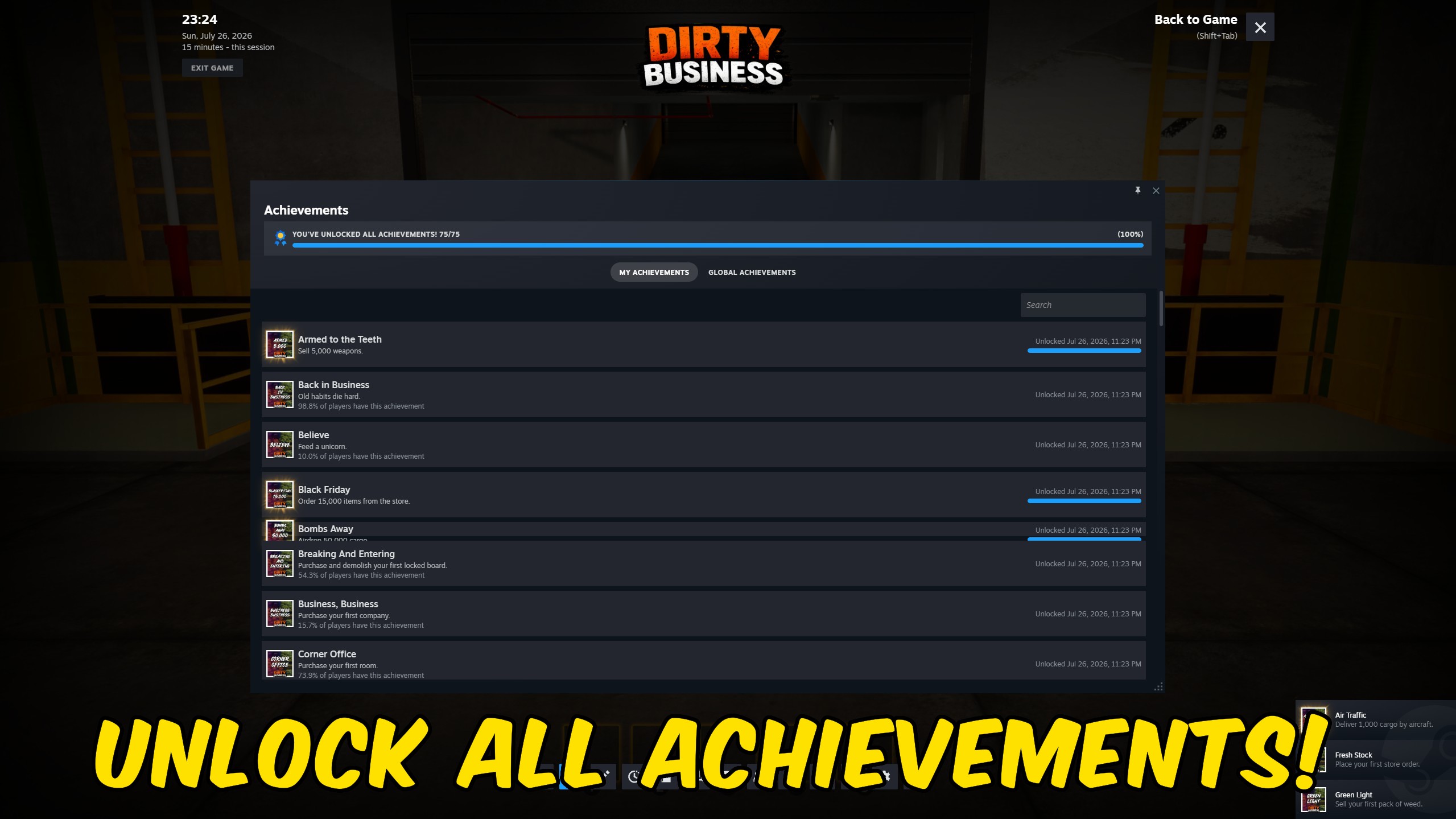 Dirty Business — Achievement Unlocker (screenshot 2)